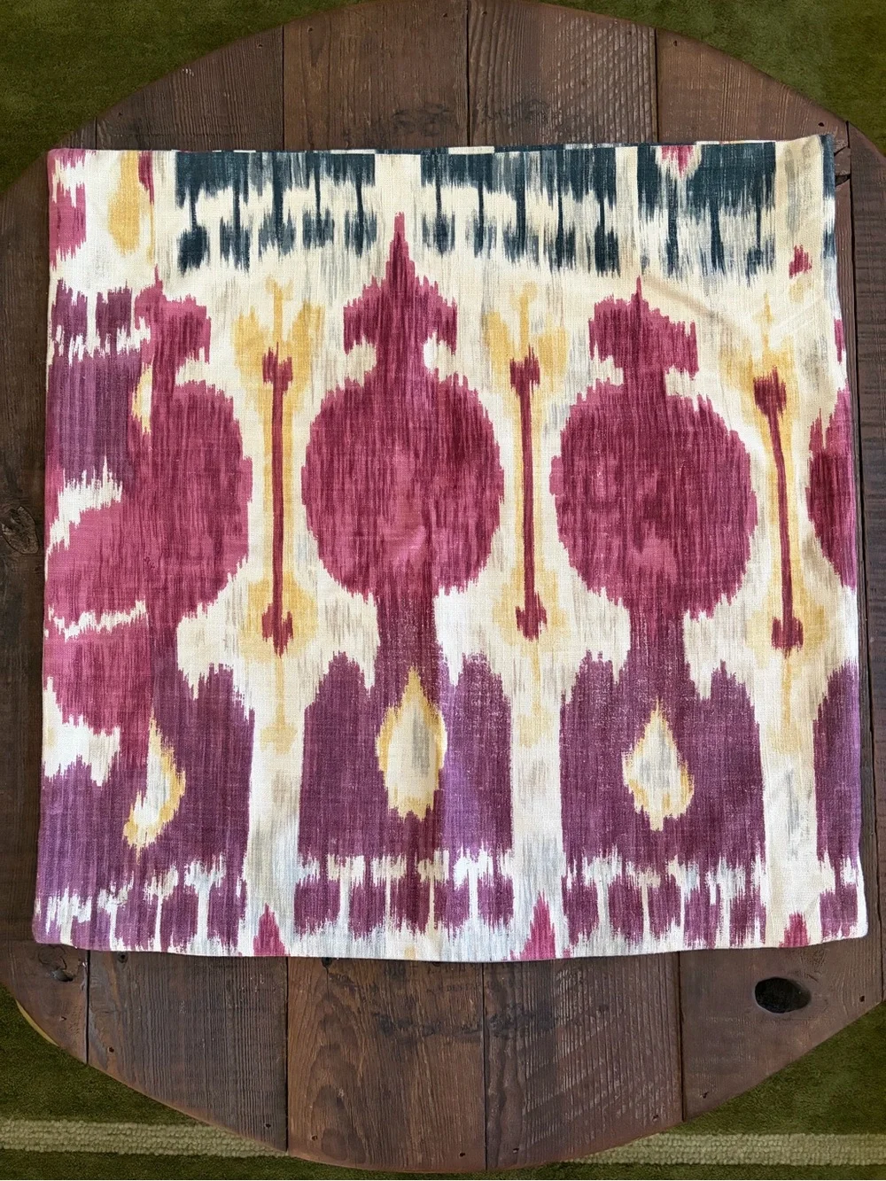 Pottery Barn ikat patterned